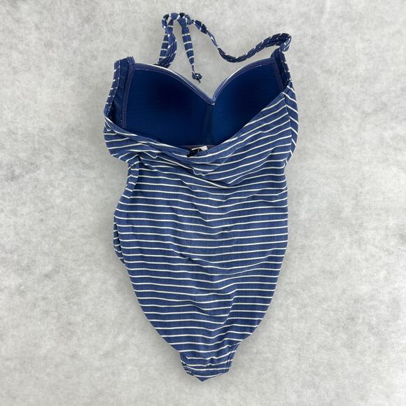 Niptuck Swim US 6 Blue White Striped Convertible One Piece Swimsuit Swimwear - Picture 3 of 10